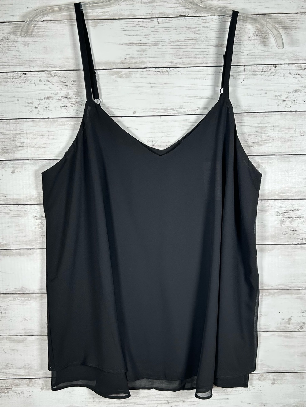 Torrid Sophie Chiffon Swing Cami Tank Top Womens Size 0 = 12 0X Black Cami